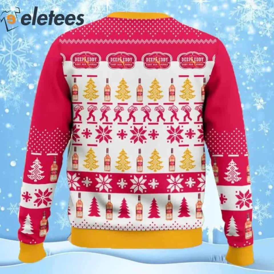 Deep Eddy Ruby Red Vodka Christmas Ugly Sweater LKUQOJ4F