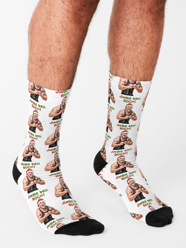 The rock Christmas meme Socks