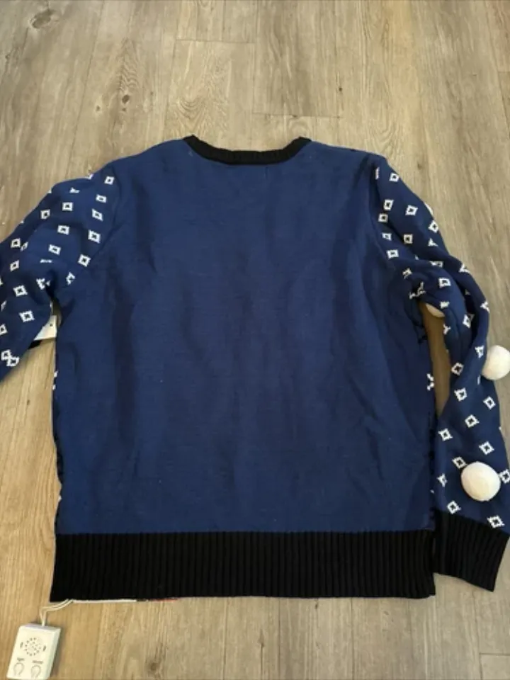 Scream Ghost Face Christmas Ugly Sweater Size Large Light Up And Screaming Sound