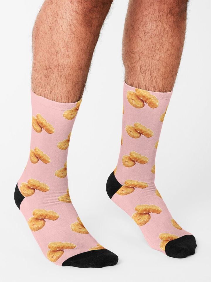 Sparkly Crispy Deep Fried Chicken Nuggets Funny Girly Gift Socks