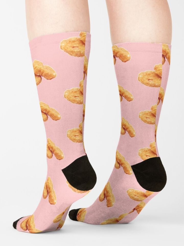 Sparkly Crispy Deep Fried Chicken Nuggets Funny Girly Gift Socks