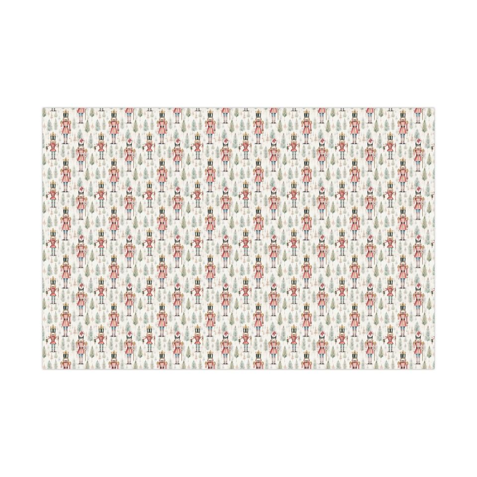 Nutcracker Christmas Gift Wrap, Merry Christmas Wrapping Paper, Vintage Gift Wrap
