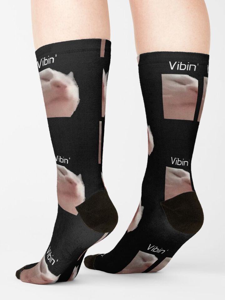 Vibin cat meme Socks