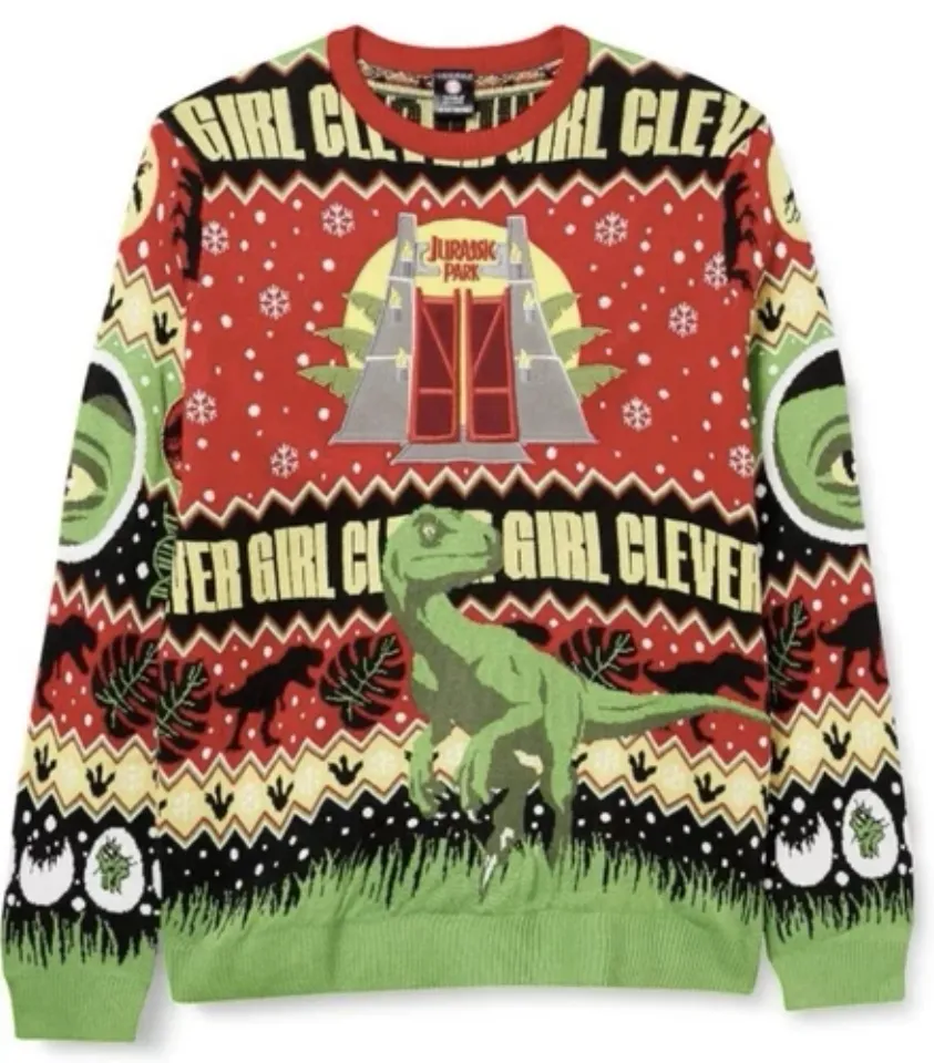 M  (UK) Jurassic Park Christmas Ugly Xmas jumper sweater by Numskull