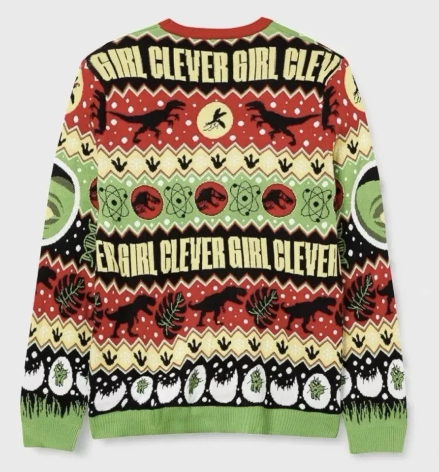 M  (UK) Jurassic Park Christmas Ugly Xmas jumper sweater by Numskull