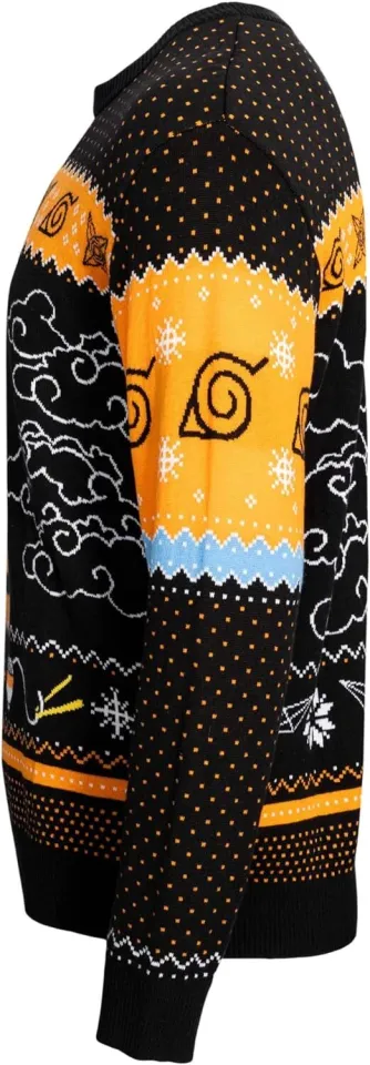 Narutoo Shippuden Sasuke Chibi Ramen Holiday Snowflakes Ugly Christmas Sweater