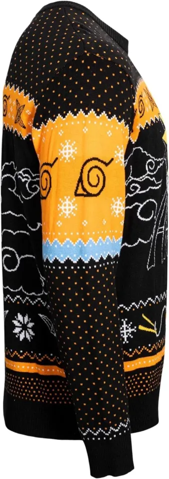Narutoo Shippuden Sasuke Chibi Ramen Holiday Snowflakes Ugly Christmas Sweater