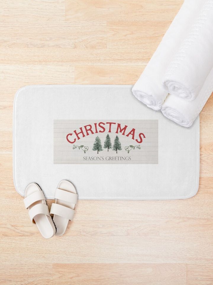  christmas seasons greetings Bath Mat