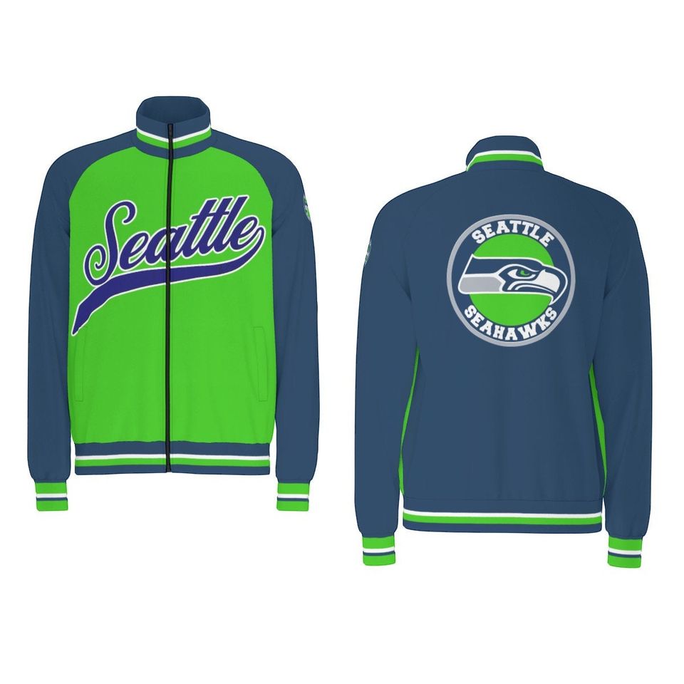 SEATTLE SEAHAWKS  Raglan-Sleeve Stand Collar Jacket