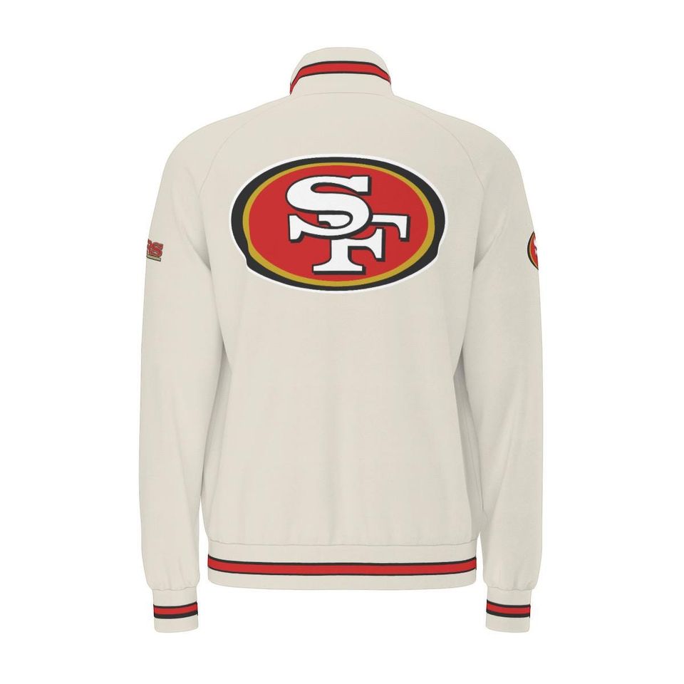 SF 49ERS TAN  Raglan-Sleeve Stand Collar Jacket