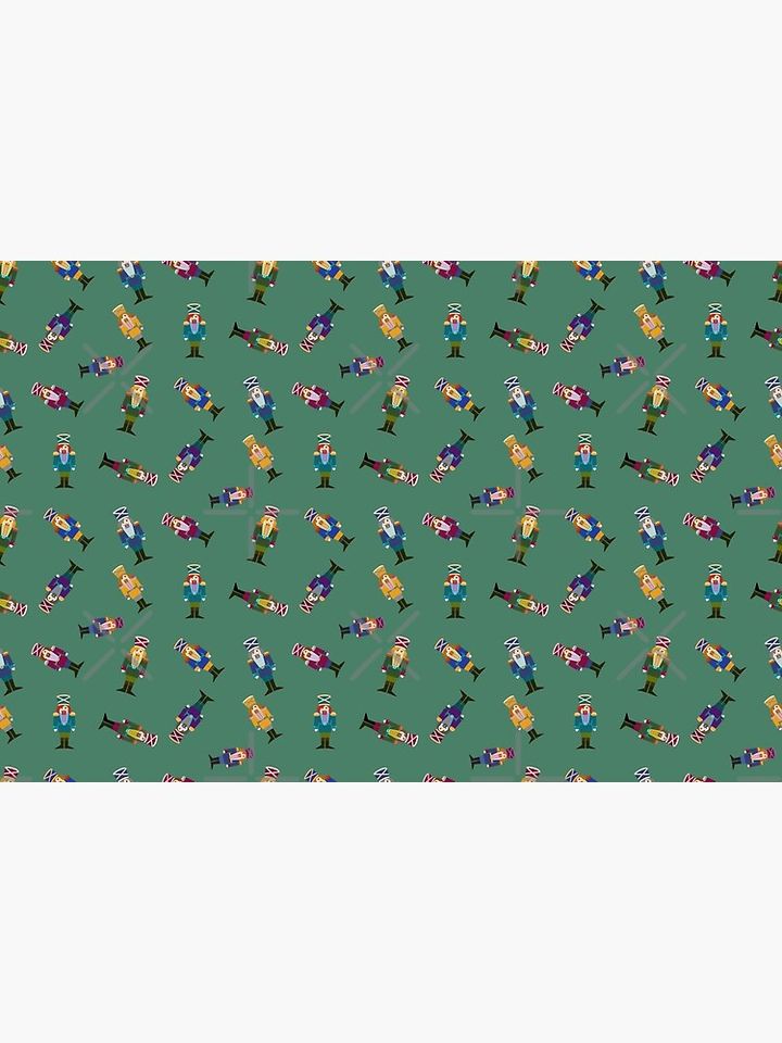 Nutcracker Parade - Christmas design pattern with green background Bath Mat