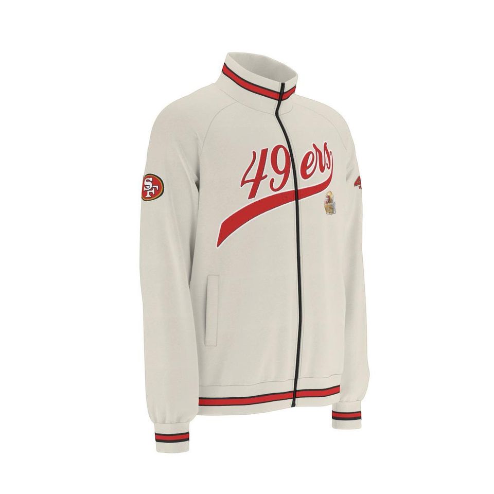 SF 49ERS TAN  Raglan-Sleeve Stand Collar Jacket