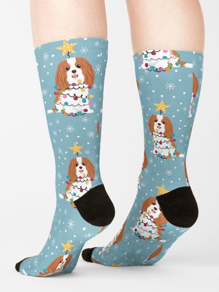 Cavalier King Charles Spaniel Christmas Tree Socks