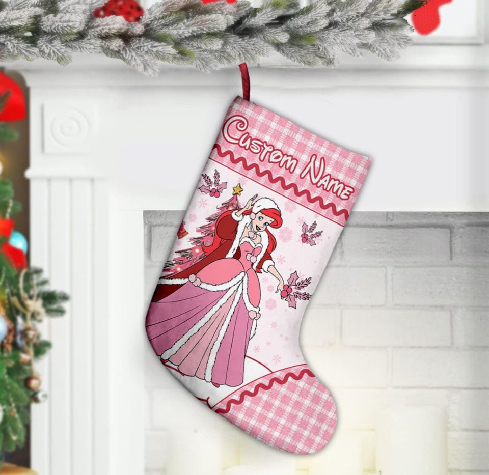 Personalized Disney Princess Christmas Stocking, Family Christmas Stocking