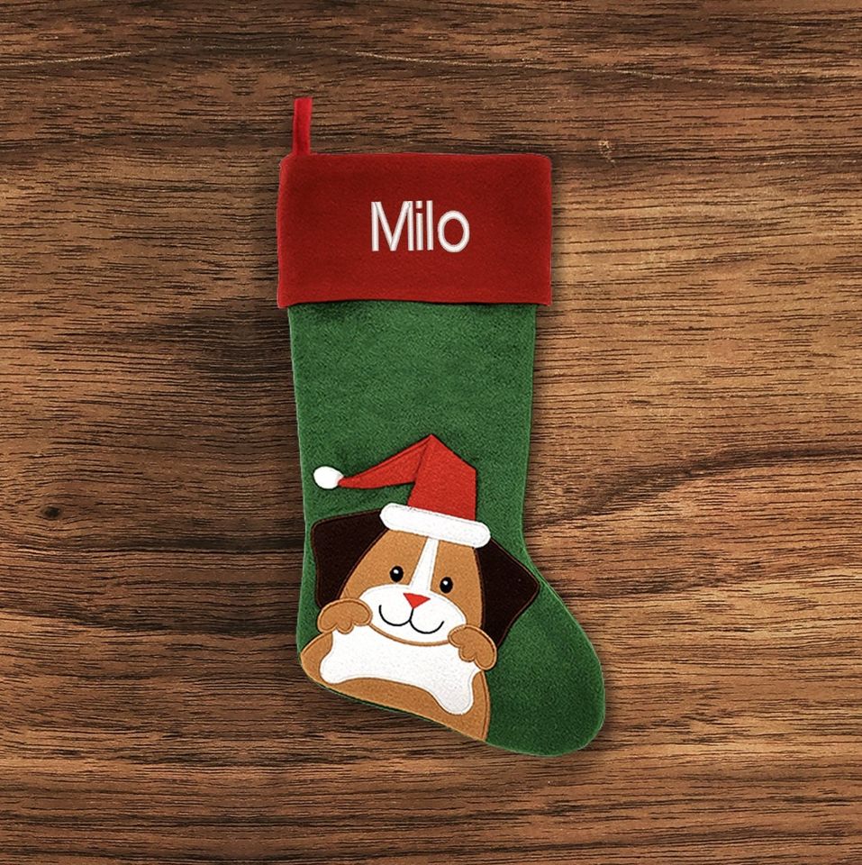 Personalised Christmas Stocking - Traditional Snowman - Embroidered Name