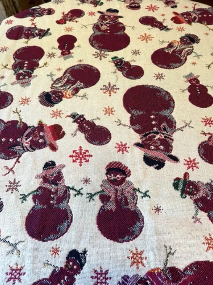 Christmas Winter Snowman Tapestry Throw Blanket Crown Crafts