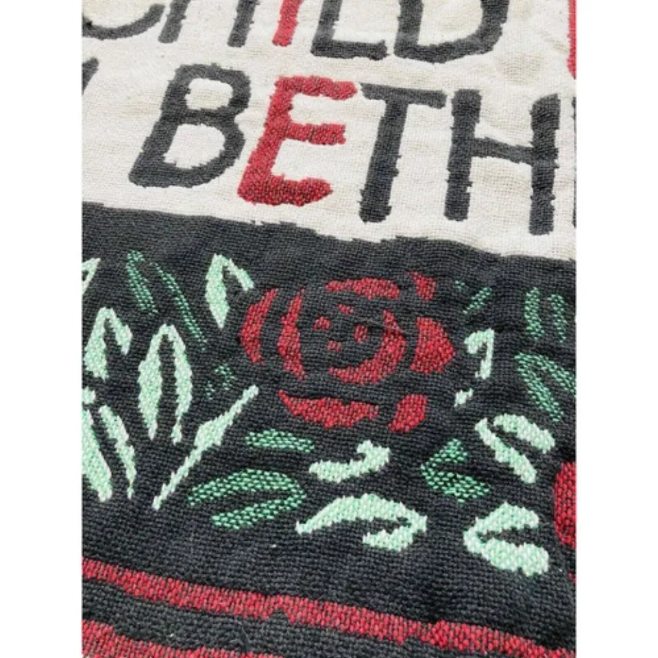 Woven Tapestry Throw Blanket Christmas Wise Men Child Born Bethlehem Reversible