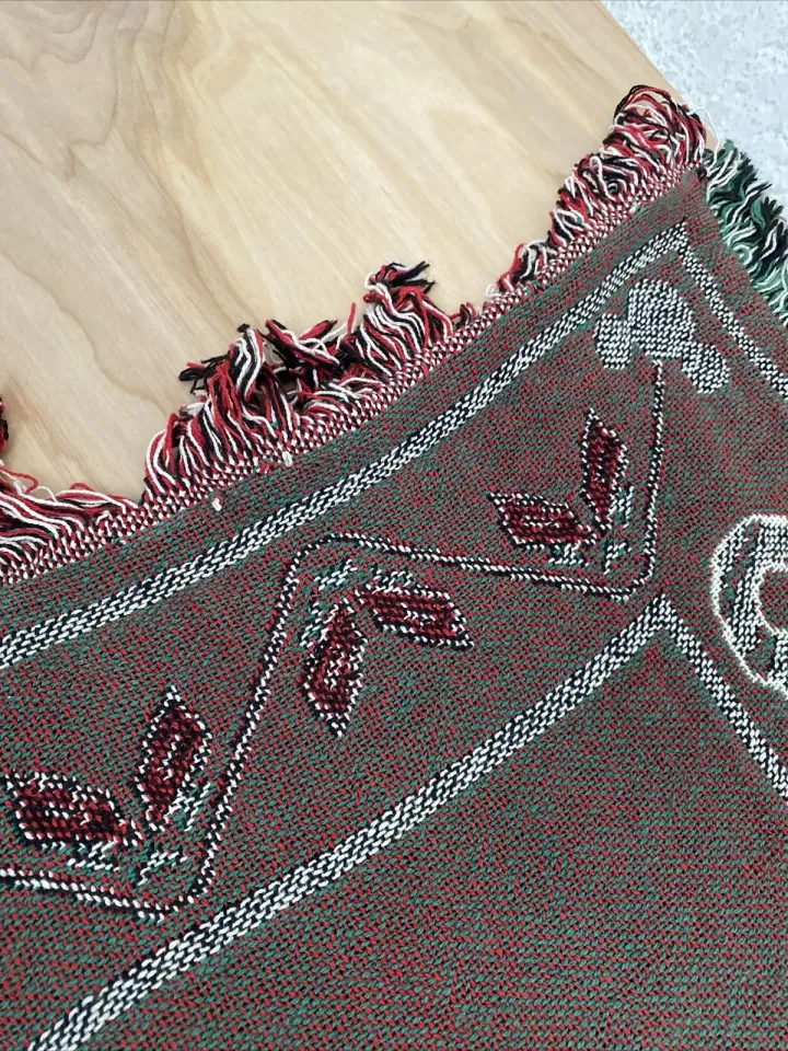 Disney Mickey Mouse Pluto Christmas Santa Woven Throw Blanket Tapestry 46x69”