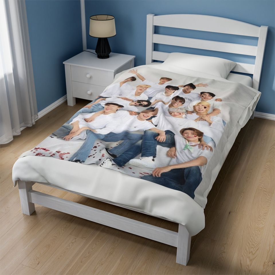 SVT Group Photo Blanket, Seventeen Kpop Merch,