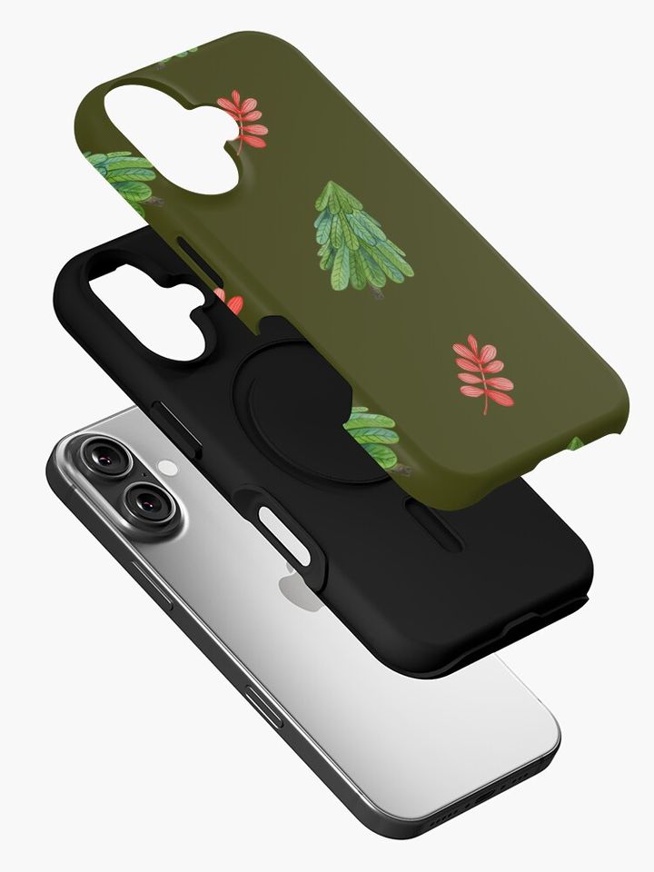 Khaki Green Christmas Trees  iPhone Case