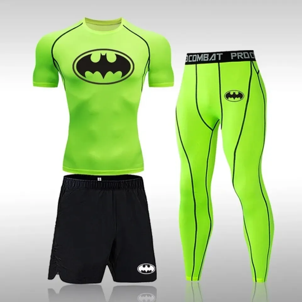 NEW Compression Sports 3 Pcs Jogging Quick Dry GYM Exercise Workout Tracksuit