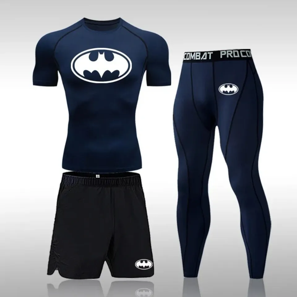 NEW Compression Sports 3 Pcs Jogging Quick Dry GYM Exercise Workout Tracksuit