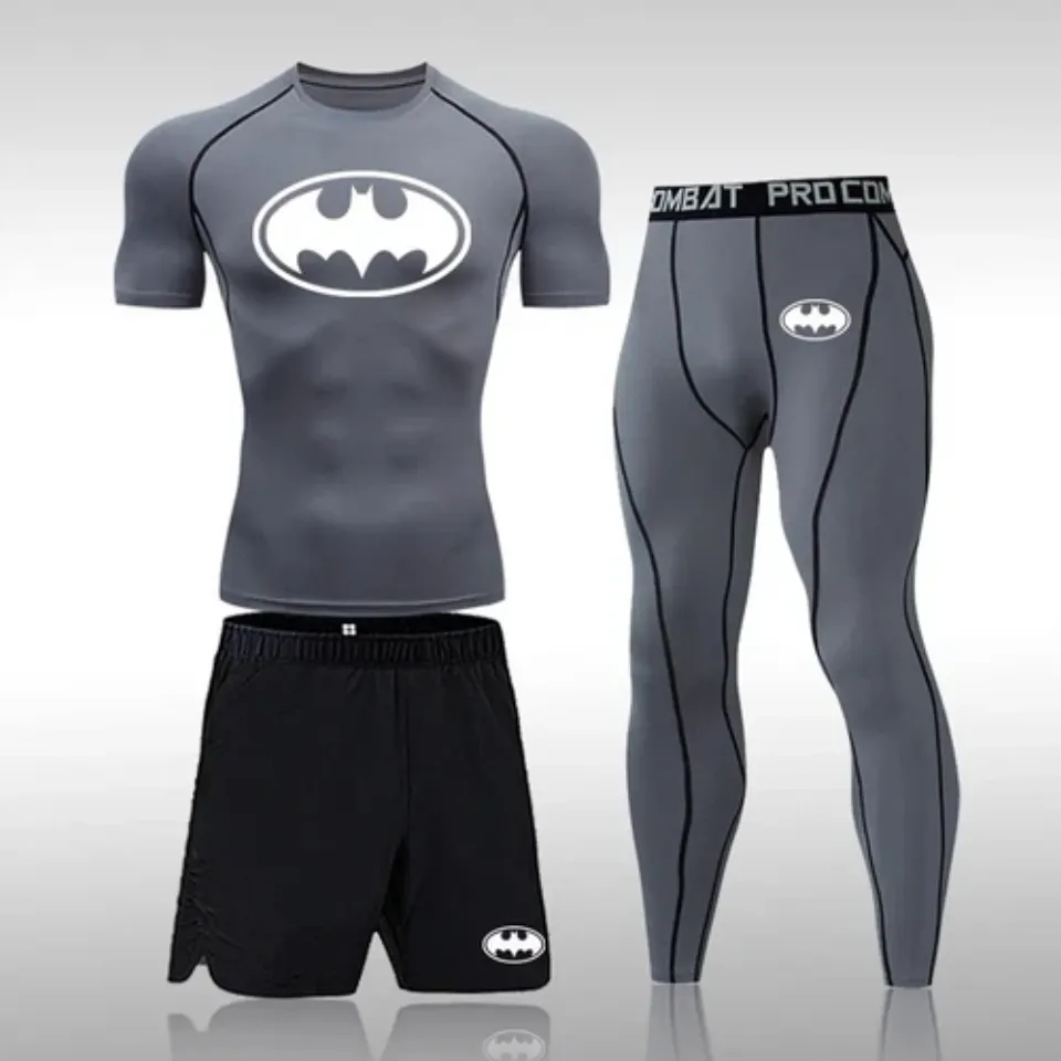 NEW Compression Sports 3 Pcs Jogging Quick Dry GYM Exercise Workout Tracksuit