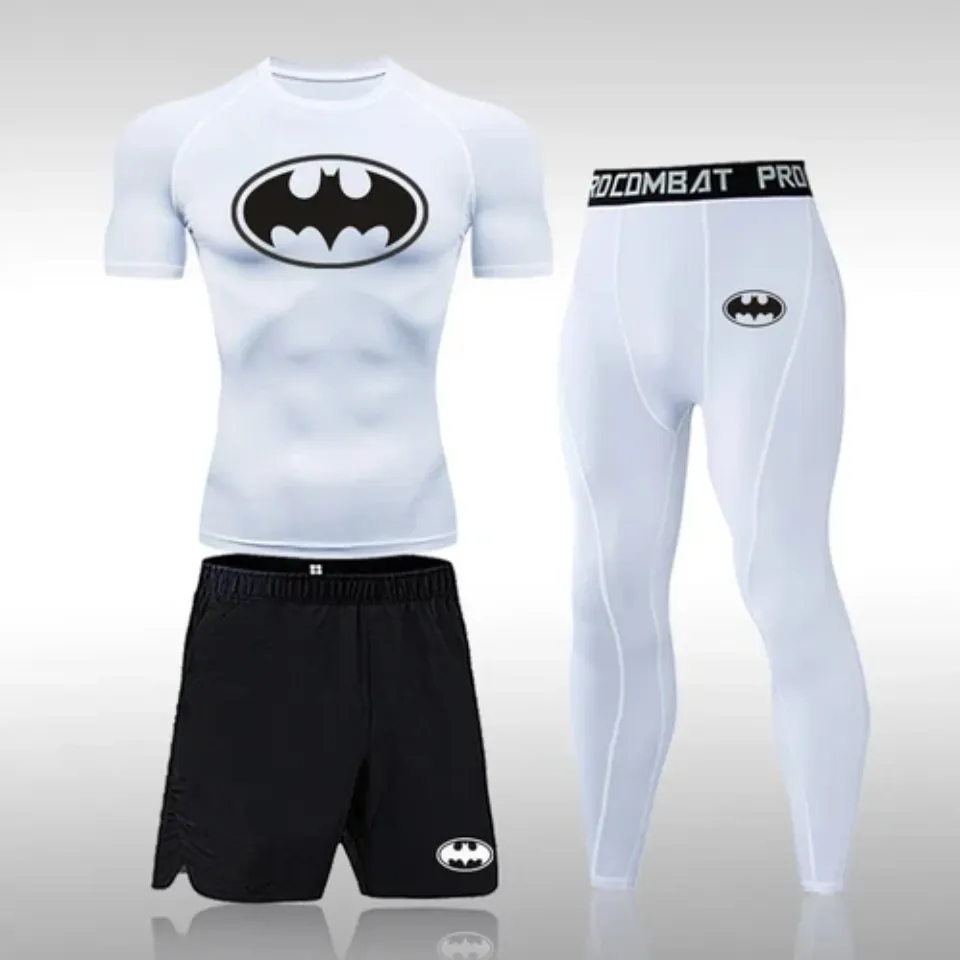 NEW Compression Sports 3 Pcs Jogging Quick Dry GYM Exercise Workout Tracksuit