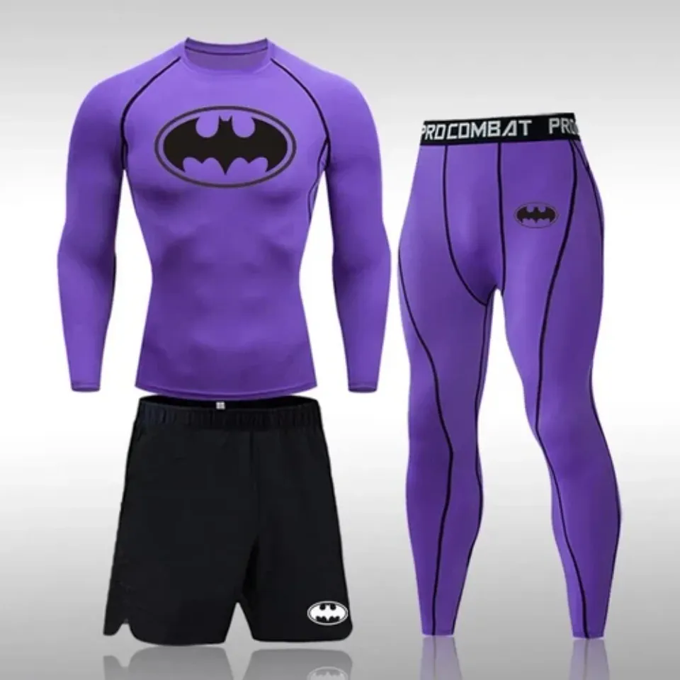 NEW Compression Sports 3 Pcs Jogging Quick Dry GYM Exercise Workout Tracksuit