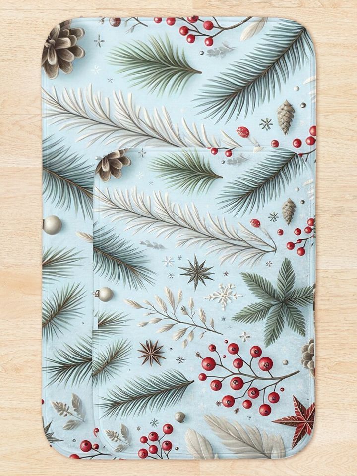 Winter Wonderland: Festive Seasonal Pattern Bath Mat