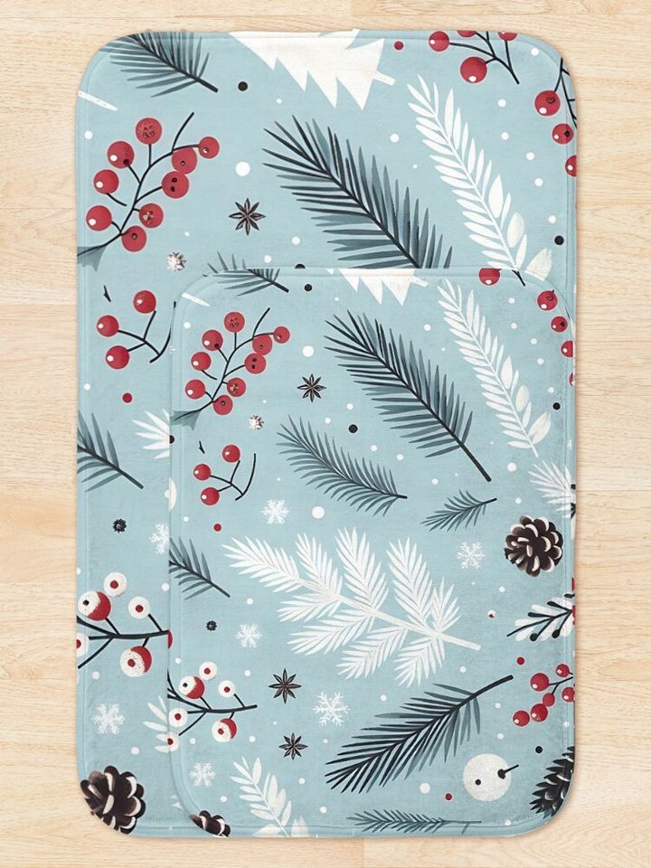 Winter Wonderland: Festive Seasonal Pattern Bath Mat