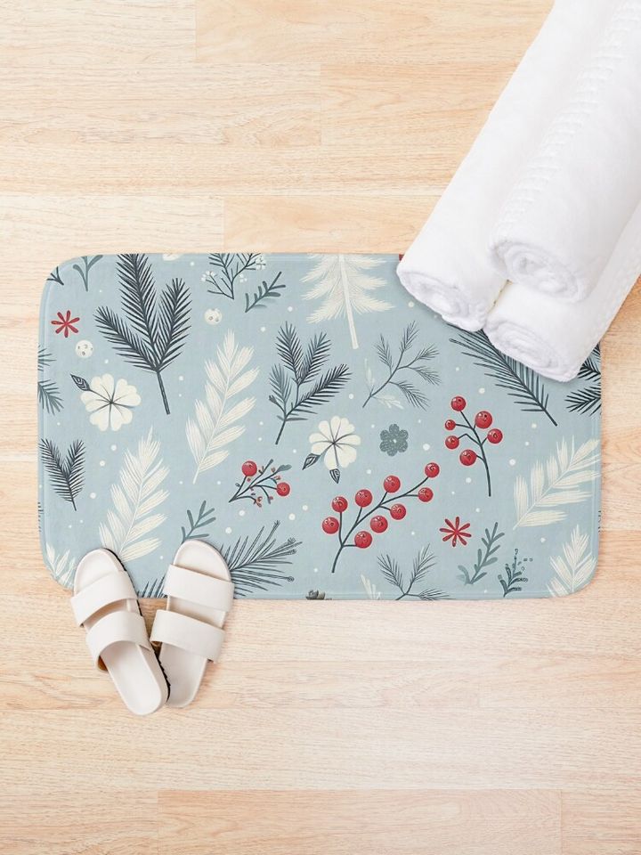 Winter Wonderland: Festive Seasonal Pattern Bath Mat