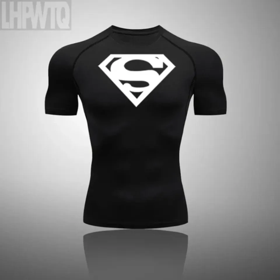 NEW Superman Men Compression T Shirt Quick Tight Set Men Exercise Training Suit