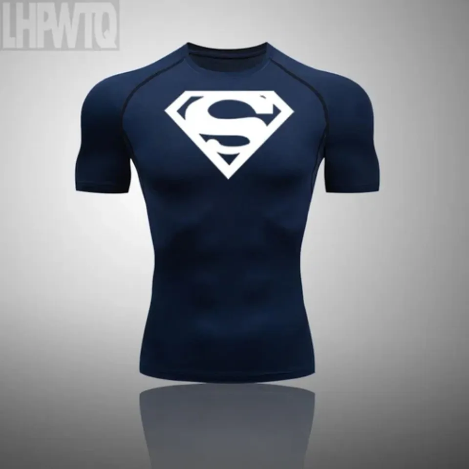 NEW Superman Men Compression T Shirt Quick Tight Set Men Exercise Training Suit