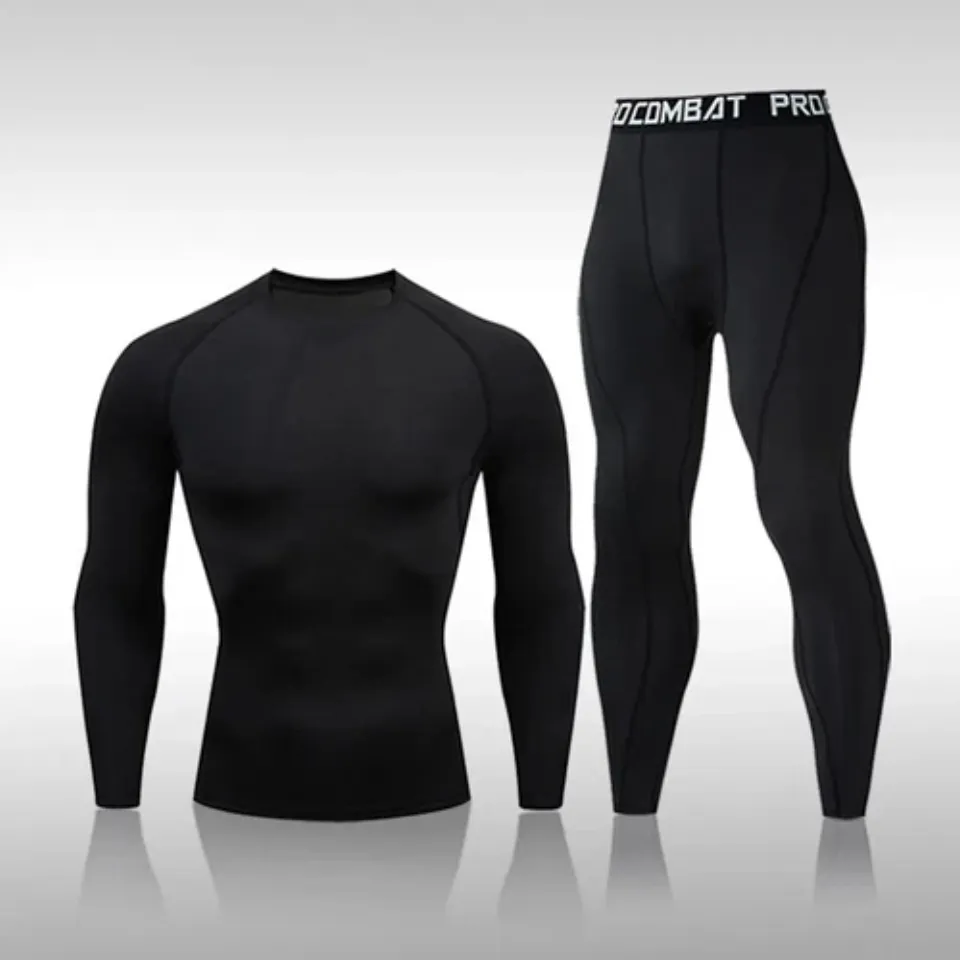 Mens 3 PCS Polyester Running Gym sport Compression Clothing Sports Tracksuit Men