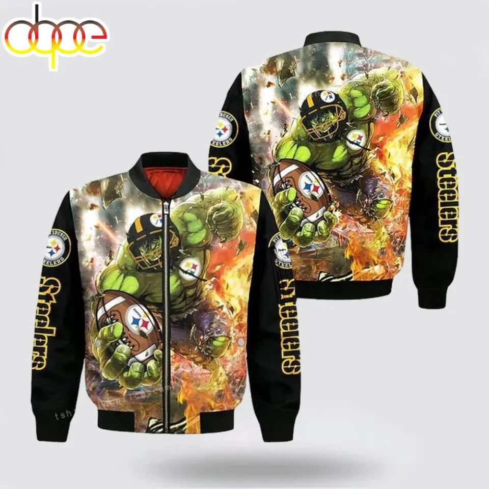 football Pittsburgh Steeler Hulk All Over Print Bomber Jacket
