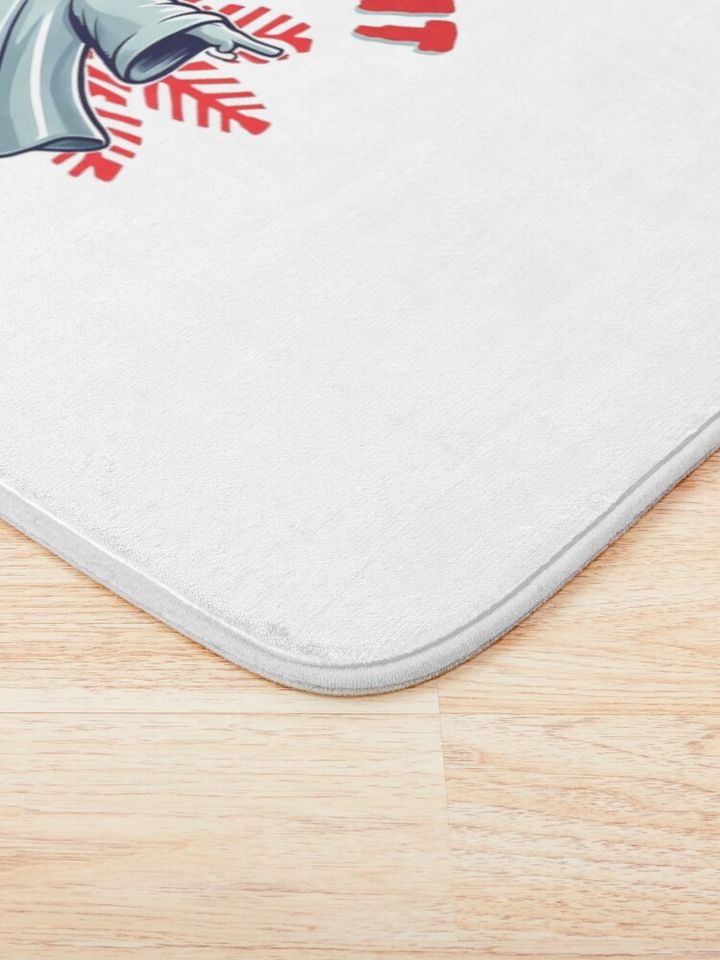 Christmas Skateboard Ghost-Merry and Bright Bath Mat