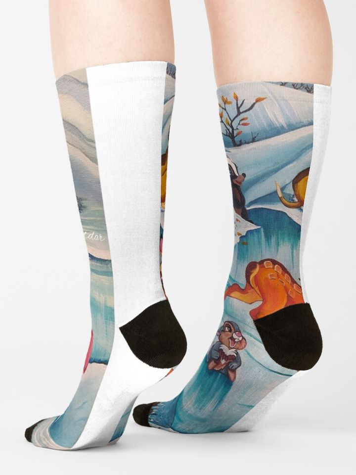 Christmas Bambi and Friends Socks