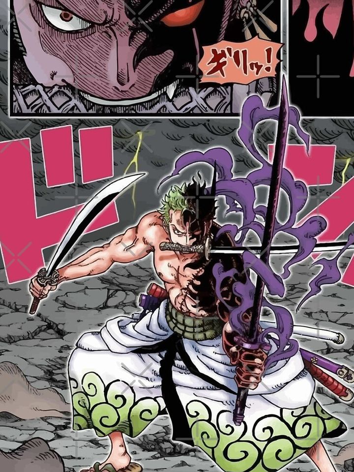 Zoro three sword style colored manga panel iPhone Case