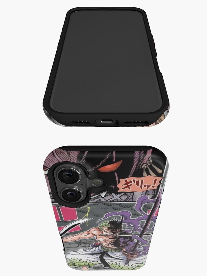 Zoro three sword style colored manga panel iPhone Case