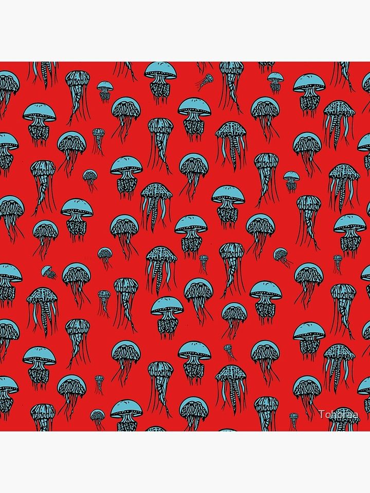 blue jellyfish Pillow