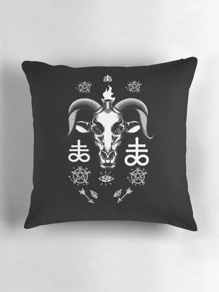 Gothic Baphomet Satanic 666 Black Metal Pillow