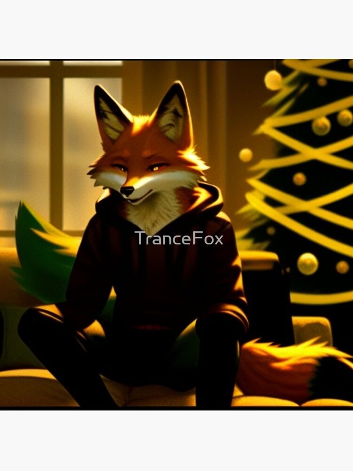 Lonely fox on Chrismas 2 Pillow