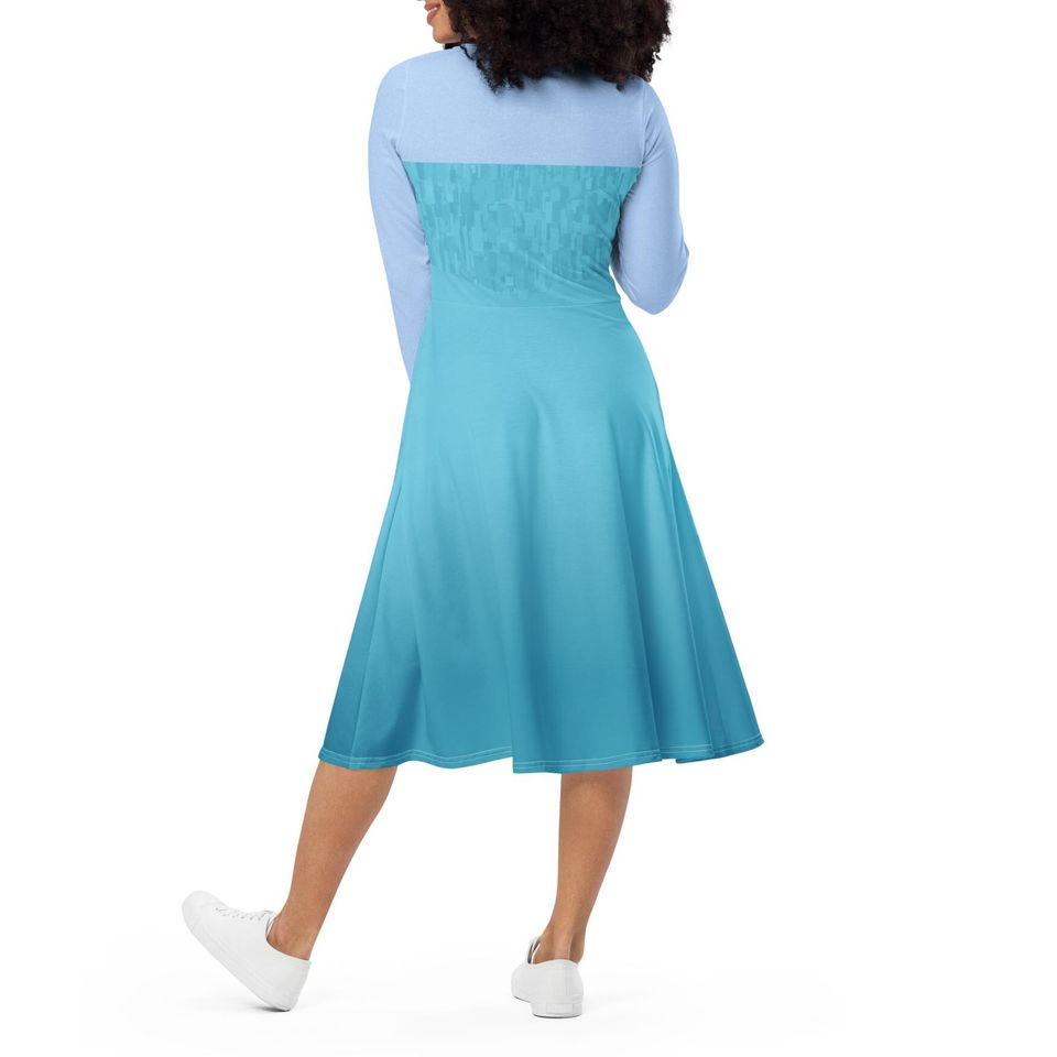 Elsa Costume Long Sleeve Midi Dress