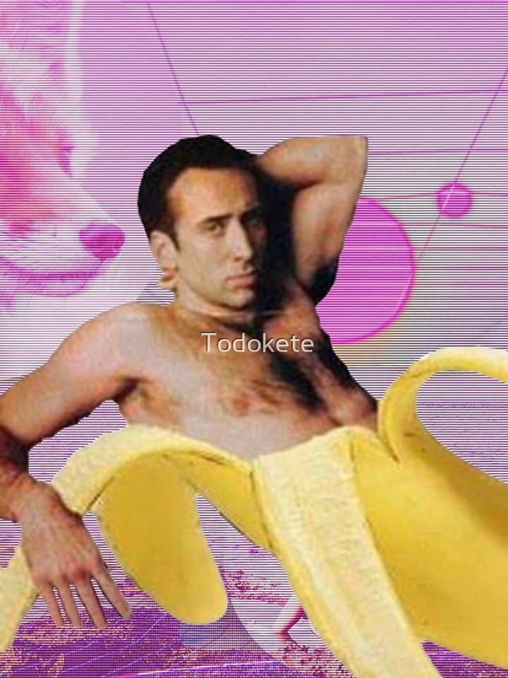 Nicholas Cage Banana Vaporwave iPhone Case