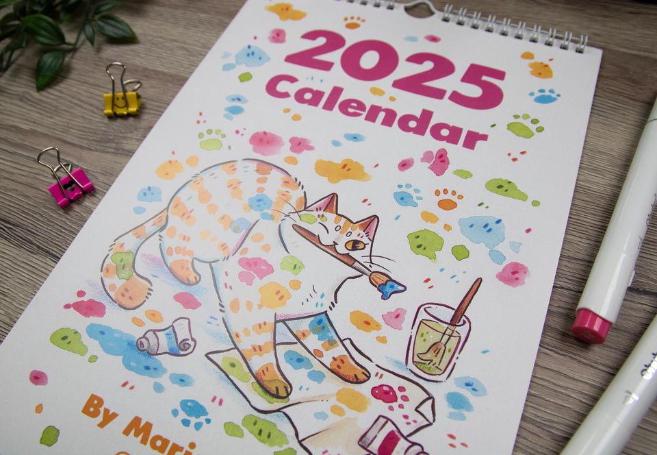 2025 Wall Calendar with Cute Cats