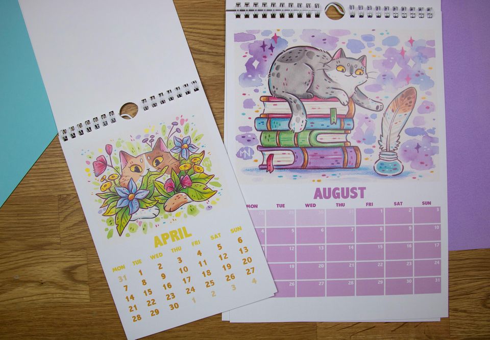 2025 Wall Calendar with Cute Cats