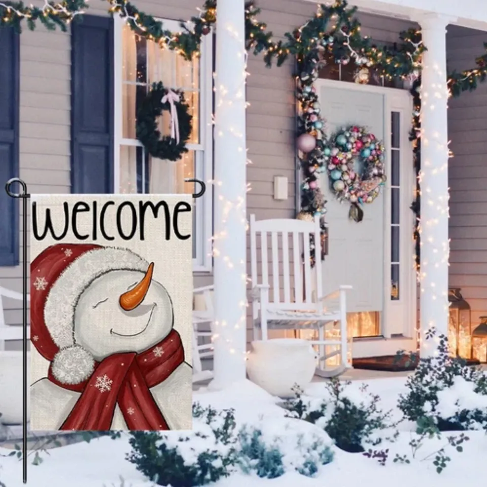 Welcome Christmas Winter Garden Flag