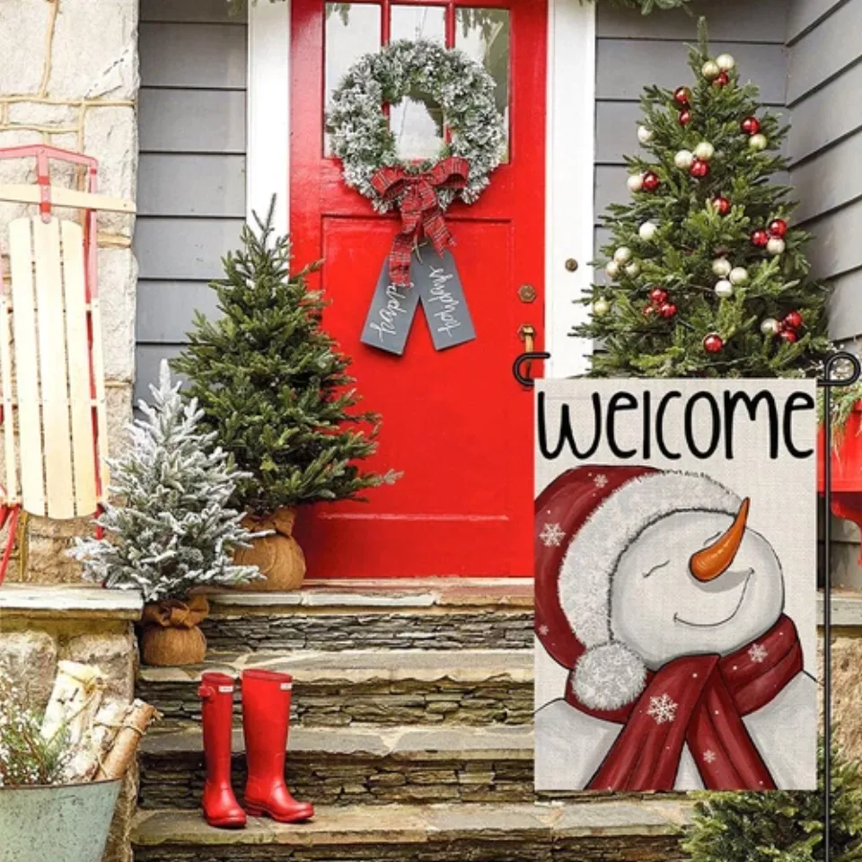 Welcome Christmas Winter Garden Flag