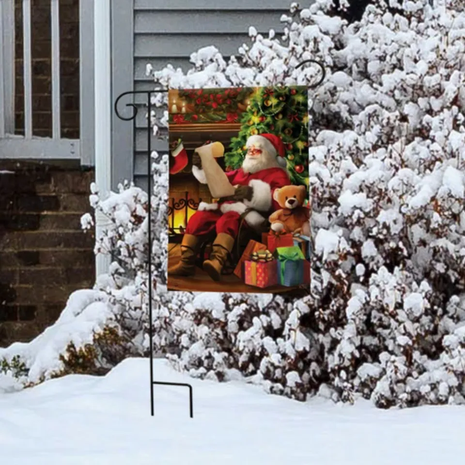 Naughty or Nice Christmas Garden Flag